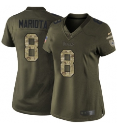 Women's Nike Tennessee Titans #8 Marcus Mariota Elite Green Salute to Service NFL Jersey