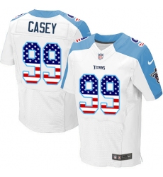 Men's Nike Tennessee Titans #99 Jurrell Casey Elite White Road USA Flag Fashion NFL Jersey