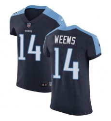 Men's Nike Tennessee Titans #14 Eric Weems Navy Blue Alternate Vapor Untouchable Elite Player NFL Jersey