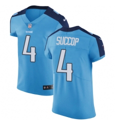 Men's Nike Tennessee Titans #4 Ryan Succop Light Blue Team Color Vapor Untouchable Elite Player NFL Jersey