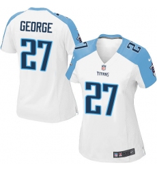 Women's Nike Tennessee Titans #27 Eddie George Game White NFL Jersey