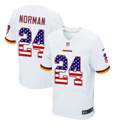 Men's Nike Washington Redskins #24 Josh Norman Elite White Road USA Flag Fashion NFL Jersey