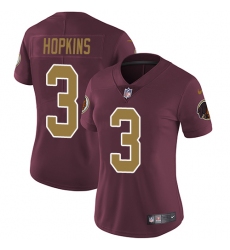 Women's Nike Washington Redskins #3 Dustin Hopkins Elite Burgundy Red/Gold Number Alternate 80TH Anniversary NFL Jersey