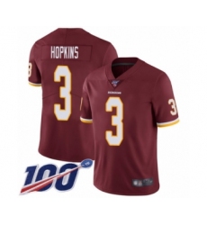 Youth Washington Redskins #3 Dustin Hopkins Burgundy Red Team Color Vapor Untouchable Limited Player 100th Season Football Jersey