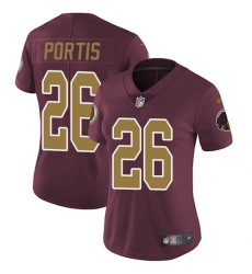 Women's Nike Washington Redskins #26 Clinton Portis Elite Burgundy Red/Gold Number Alternate 80TH Anniversary NFL Jersey