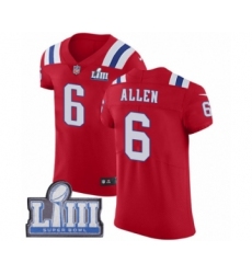 Men's Nike New England Patriots #6 Ryan Allen Red Alternate Vapor Untouchable Elite Player Super Bowl LIII Bound NFL Jersey