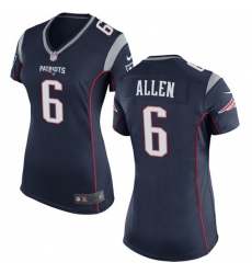 Women's Nike New England Patriots #6 Ryan Allen Game Navy Blue Team Color NFL Jersey