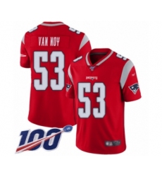 Men's New England Patriots #53 Kyle Van Noy Limited Red Inverted Legend 100th Season Football Jersey
