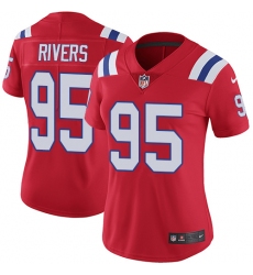Women's Nike New England Patriots #95 Derek Rivers Red Alternate Vapor Untouchable Limited Player NFL Jersey