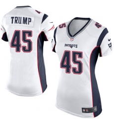Women's Nike New England Patriots #45 Donald Trump Game White NFL Jersey