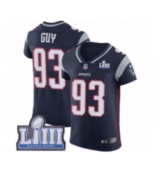 Men's Nike New England Patriots #93 Lawrence Guy Navy Blue Team Color Vapor Untouchable Elite Player Super Bowl LIII Bound NFL Jersey