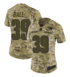Women's Nike New England Patriots #39 Montee Ball Limited Camo 2018 Salute to Service NFL Jersey