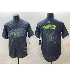 Men's Tampa Bay Rays #14 Chandler Simpson Charcoal 2024 City Connect Limited Stitched Baseball Jersey