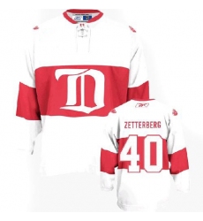 Men's Reebok Detroit Red Wings #40 Henrik Zetterberg Authentic White Third NHL Jersey