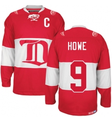 Men's CCM Detroit Red Wings #9 Gordie Howe Authentic Red Winter Classic Throwback NHL Jersey