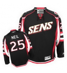 Men's Reebok Ottawa Senators #25 Chris Neil Authentic Black Throwback NHL Jersey