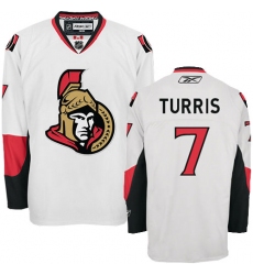 Youth Reebok Ottawa Senators #7 Kyle Turris Authentic White Away NHL Jersey