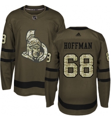 Youth Adidas Ottawa Senators #68 Mike Hoffman Authentic Green Salute to Service NHL Jersey
