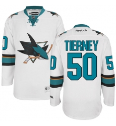 Men's Reebok San Jose Sharks #50 Chris Tierney Authentic White Away NHL Jersey