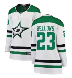 Women's Dallas Stars #23 Brian Bellows Authentic White Away Fanatics Branded Breakaway NHL Jersey