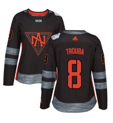 Women's Adidas Team North America #8 Jacob Trouba Premier Black Away 2016 World Cup of Hockey Jersey