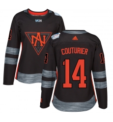 Women's Adidas Team North America #14 Sean Couturier Authentic Black Away 2016 World Cup of Hockey Jersey