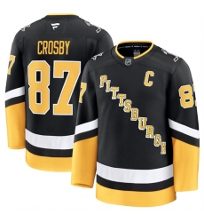 Men's Pittsburgh Penguins #87 Sidney Crosby Black 2024-25 Alternate Stitched Hockey Jersey