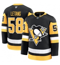 Men's Pittsburgh Penguins #58 Kris Letang Black 2024-25 Home Stitched Hockey Jersey