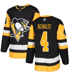 Men's Adidas Pittsburgh Penguins #4 Justin Schultz Authentic Black Home NHL Jersey