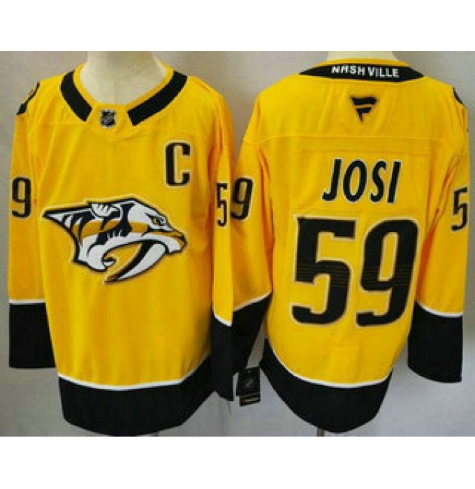 Men's Nashville Predators #59 Roman Josi Yellow Authentic Jersey