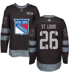 Men's Adidas New York Rangers #26 Martin St. Louis Premier Black 1917-2017 100th Anniversary NHL Jersey
