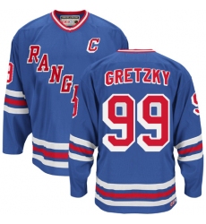 Men's CCM New York Rangers #99 Wayne Gretzky Premier Royal Blue Heroes of Hockey Alumni Throwback NHL Jersey