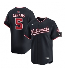 Men's Washington Nationals #5 CJ Abrams Navy 2024 Alternate Limited Stitched Baseball Jersey