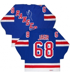 Men's CCM New York Rangers #68 Jaromir Jagr Authentic Royal Blue New Throwback NHL Jersey