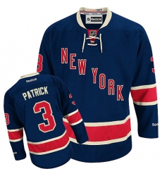 Men's Reebok New York Rangers #3 James Patrick Authentic Navy Blue Third NHL Jersey