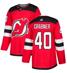 Men's Adidas New Jersey Devils #40 Michael Grabner Authentic Red Home NHL Jersey