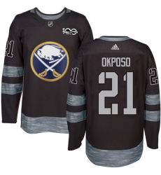 Men's Adidas Buffalo Sabres #21 Kyle Okposo Premier Black 1917-2017 100th Anniversary NHL Jersey