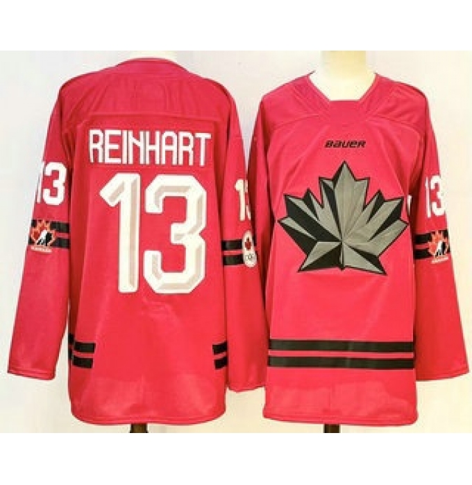 Men's Canada Hockey #13 Sam Reinhart Red Stitched Jersey