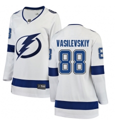 Women's Tampa Bay Lightning #88 Andrei Vasilevskiy Fanatics Branded White Away Breakaway NHL Jersey