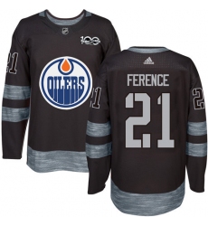 Men's Adidas Edmonton Oilers #21 Andrew Ference Authentic Black 1917-2017 100th Anniversary NHL Jersey