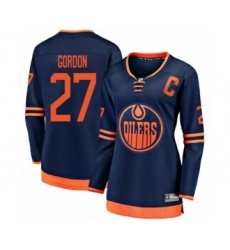 Women's Edmonton Oilers #27 Boyd Gordon Authentic Navy Blue Alternate Fanatics Branded Breakaway Hockey Jersey