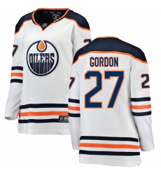Women's Edmonton Oilers #27 Boyd Gordon Authentic White Away Fanatics Branded Breakaway NHL Jersey