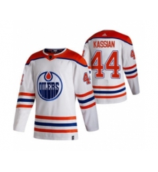 Men's Edmonton Oilers #44 Zack Kassian White 2020-21 Reverse Retro Alternate Hockey Jersey