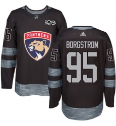 Men's Adidas Florida Panthers #95 Henrik Borgstrom Authentic Black 1917-2017 100th Anniversary NHL Jersey