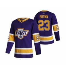 Men's Los Angeles Kings #23 Dustin Brown Black 2020-21 Reverse Retro Alternate Hockey Jersey