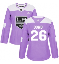 Women's Adidas Los Angeles Kings #26 Nic Dowd Authentic Purple Fights Cancer Practice NHL Jersey
