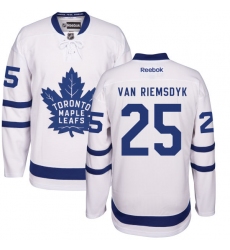 Men's Reebok Toronto Maple Leafs #25 James Van Riemsdyk Authentic White Away NHL Jersey