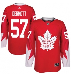 Men's Adidas Toronto Maple Leafs #57 Travis Dermott Authentic Red Alternate NHL Jersey