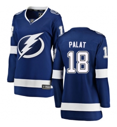 Women's Tampa Bay Lightning #18 Ondrej Palat Fanatics Branded Royal Blue Home Breakaway NHL Jersey