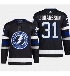 Men's Tampa Bay Lightning #31 Jonas Johansson Black 2024 Stadium Series Stitched Jersey